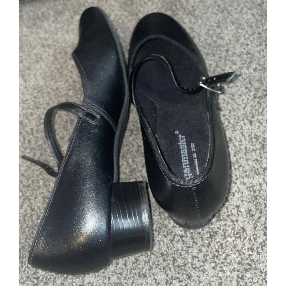 OrganMaster Mary Jane Black Leather Organ Shoes Womens 9 M Low Heel Buckle